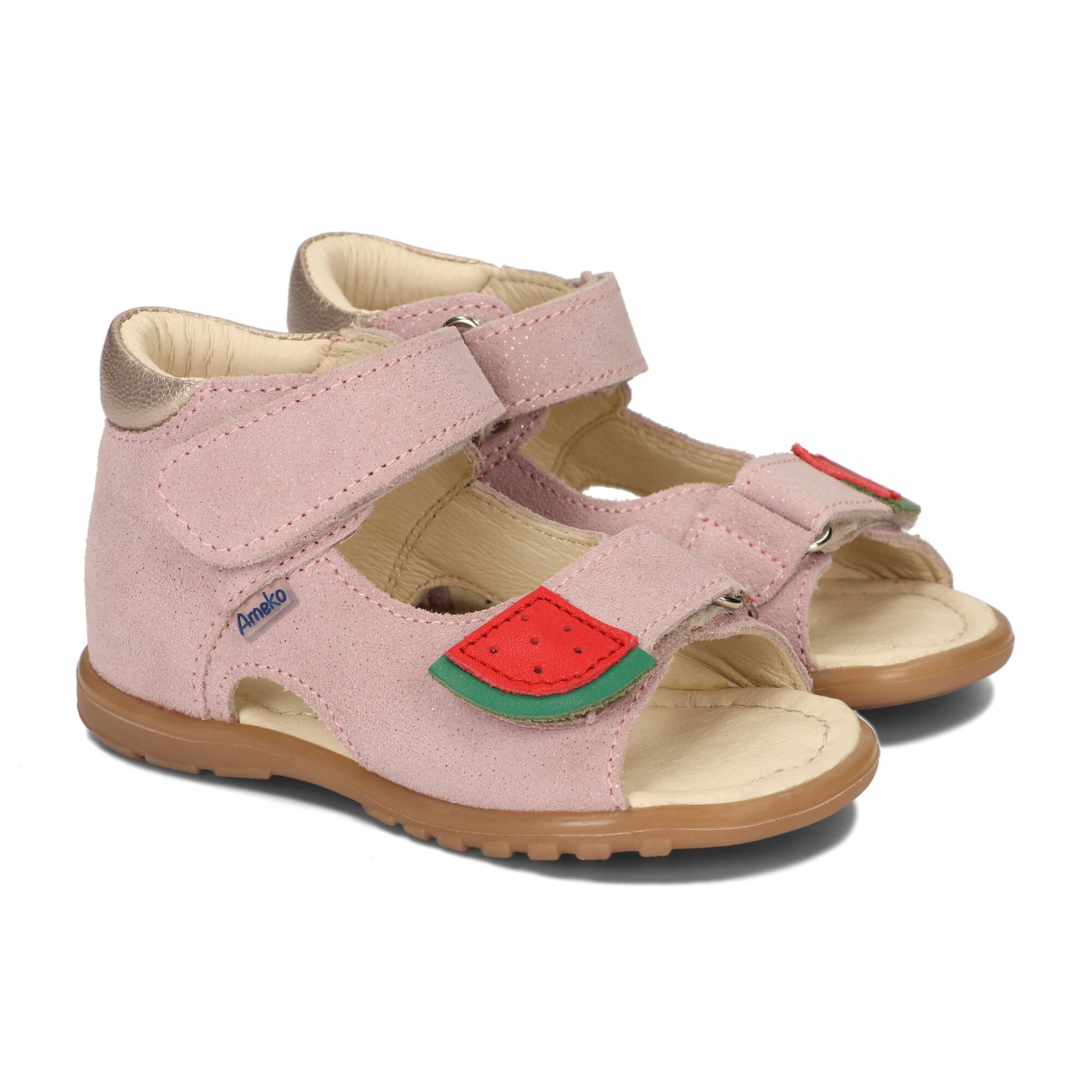 Ameko - Sandały A7-Melon-Pudrowy pyłek